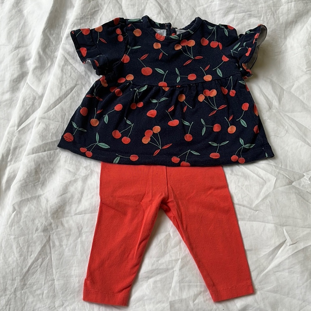 Girls Carter's Baby Cherry Outfit Shirt & Leggings